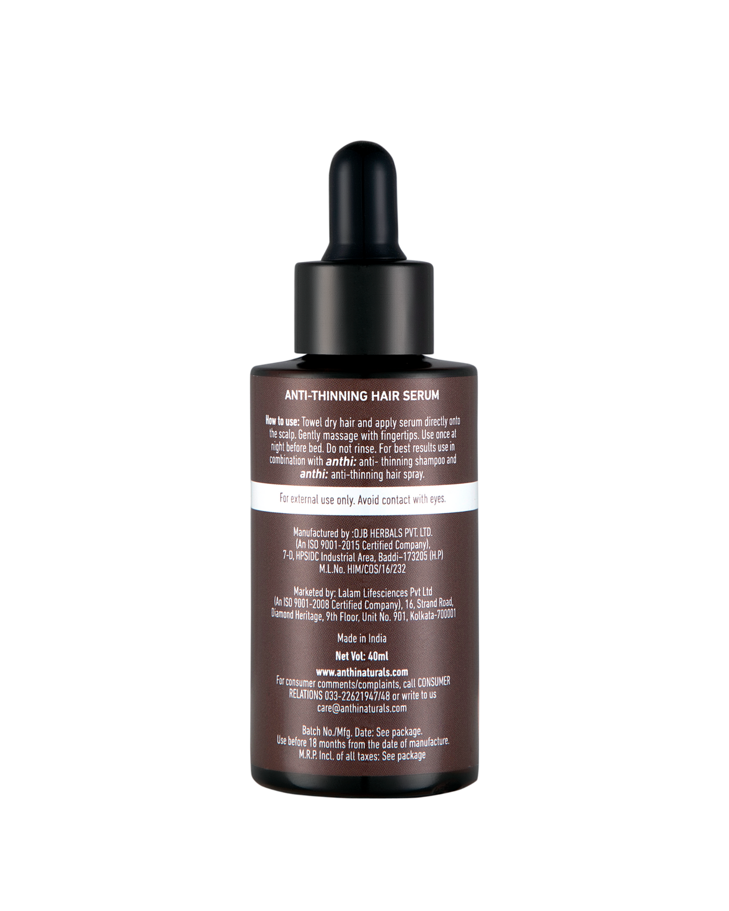 Anthi's Anti-Thinning Hair Serum-For Thinning Hair-Back Label