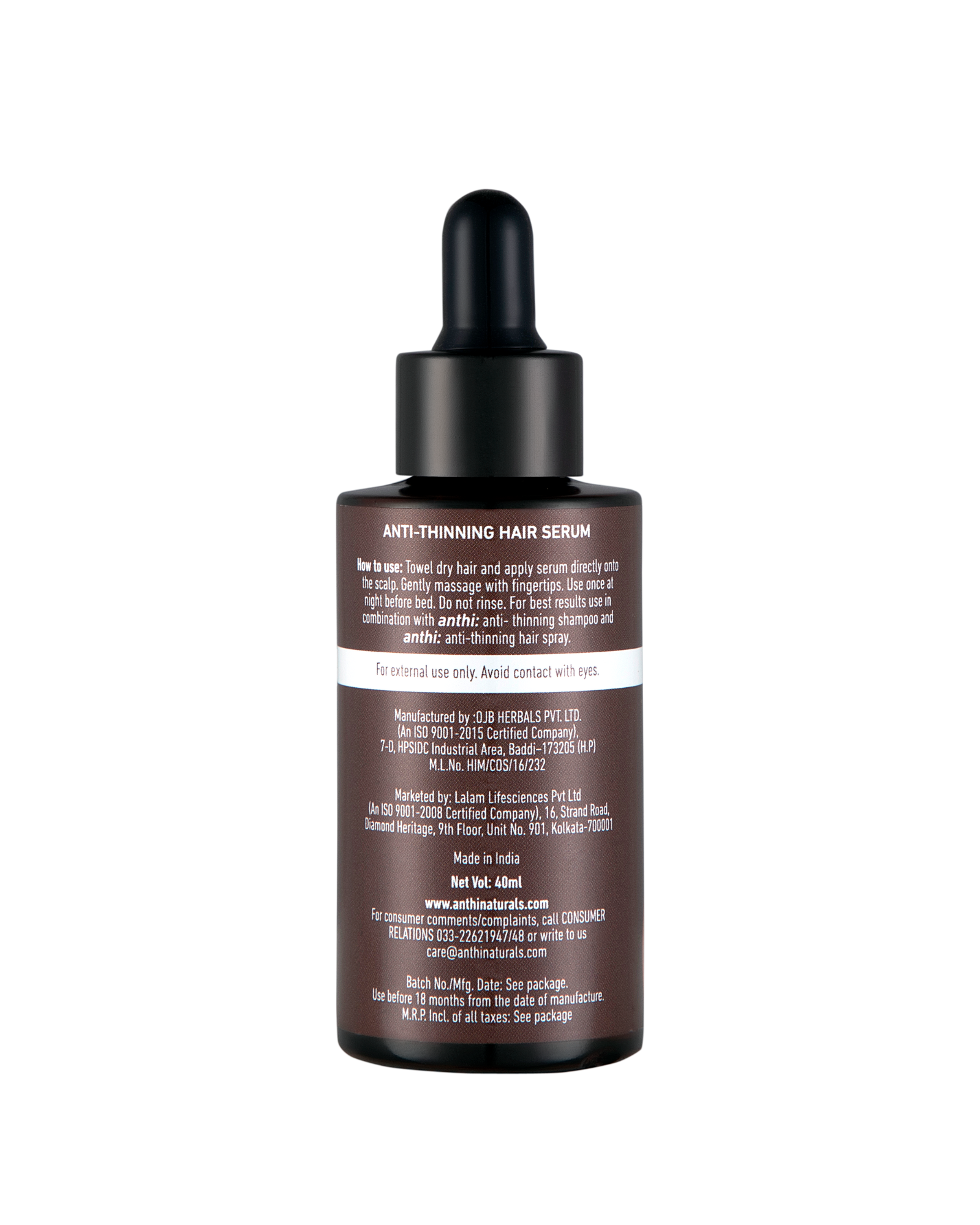 Anthi's Anti-Thinning Hair Serum-For Thinning Hair-Back Label