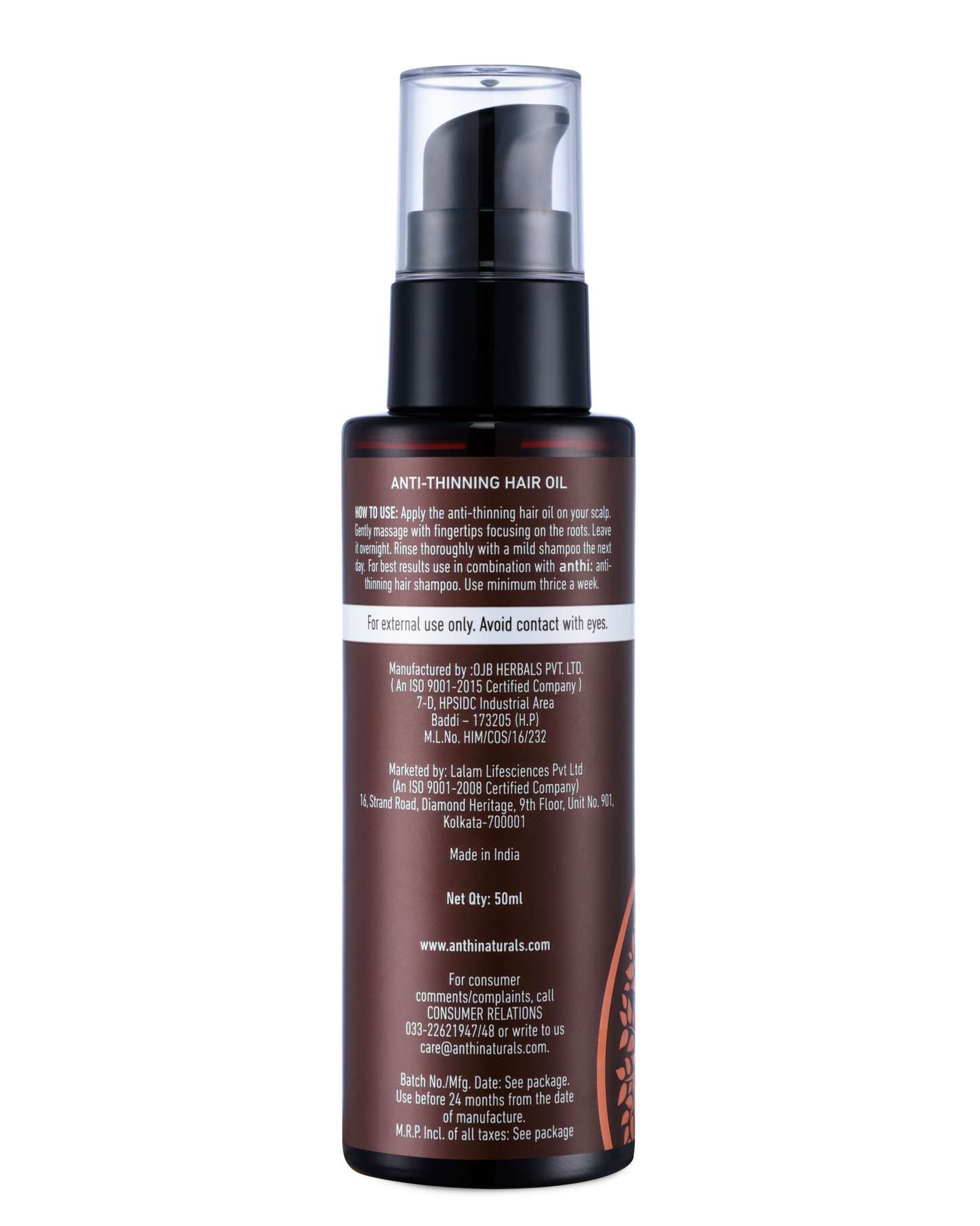 Anthi's Anti-Thinning Hair Oil-For Thinning Hair-Back Label