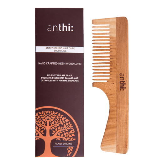Anthi Neem Wood Comb With Handle With Carton