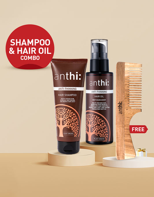 Anti-Thinning Shampoo and Hair Oil Combo