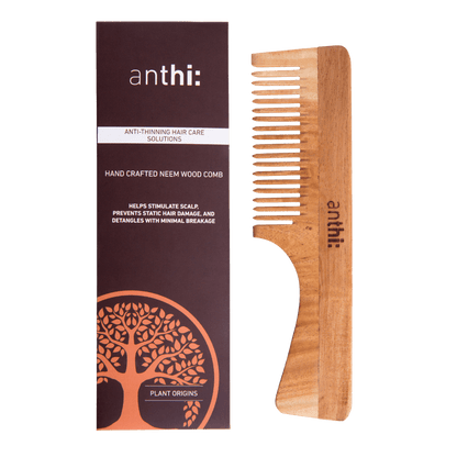 Anthi Neem Wood Comb With Handle With Carton