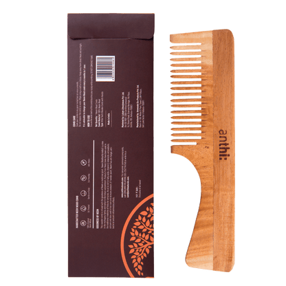 Anthi Neem Wood Comb With Handle